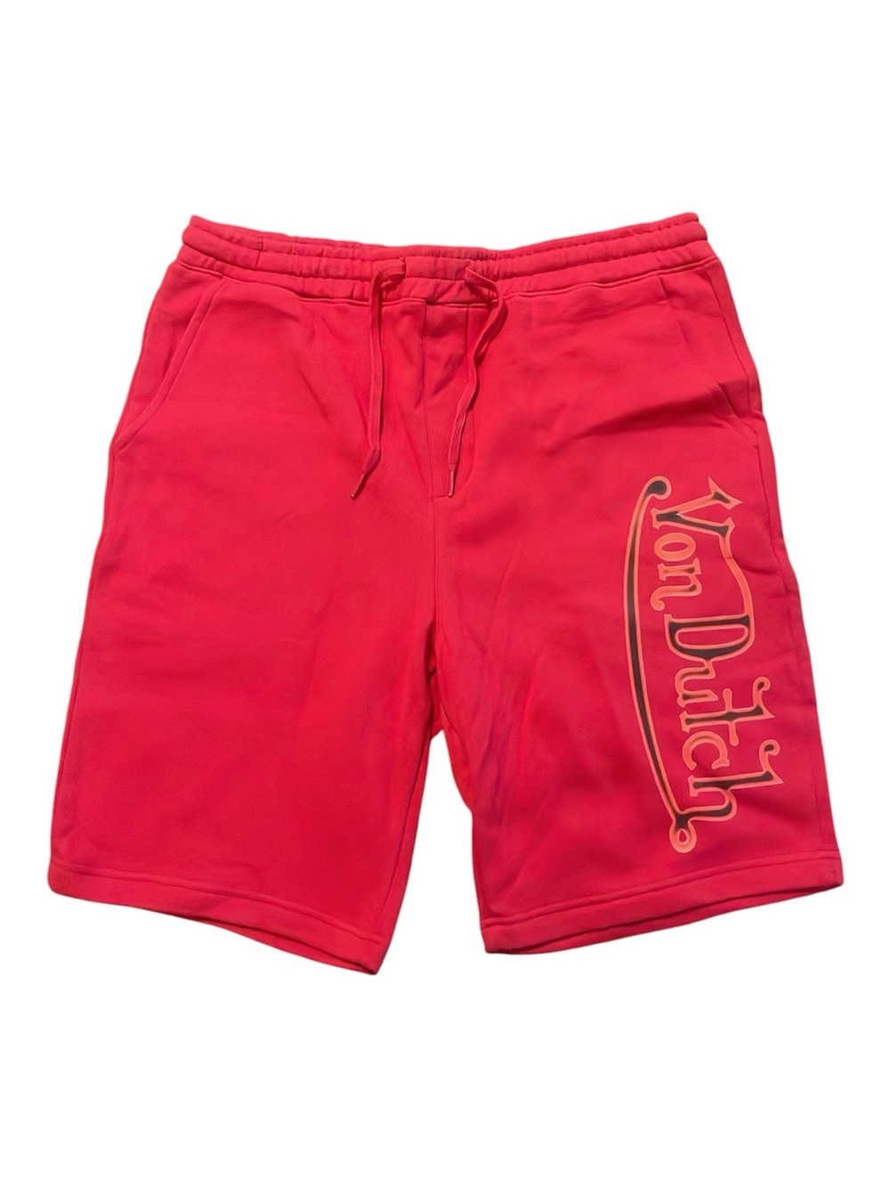Von Dutch Men's Hot Pink Logo Sweat Shorts Sz L